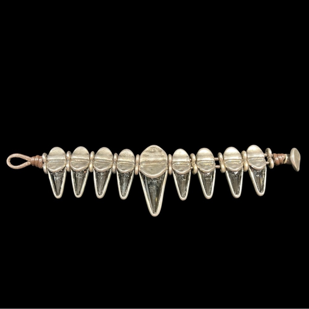 Uno de 50 Swarovski Triangle Silver Plated Alloy Statement Link Bracelet